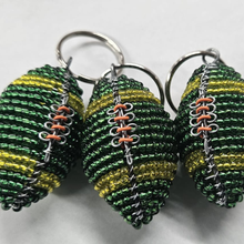 Load image into Gallery viewer, Beaded Keyring Rugby Ball