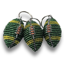 Load image into Gallery viewer, Beaded Keyring Rugby Ball