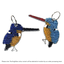 Load image into Gallery viewer, Beaded Keyring Kingfisher