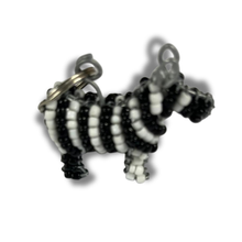 Load image into Gallery viewer, Beaded Keyring - Zebra