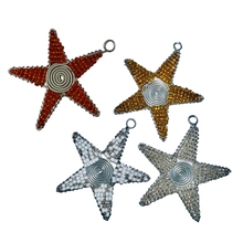 Load image into Gallery viewer, Beaded Christmas Ornament - Star (Various Colours) - The Savanna